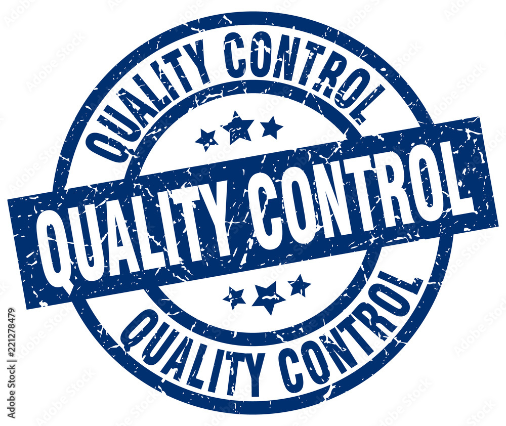 Fototapeta premium quality control blue round grunge stamp