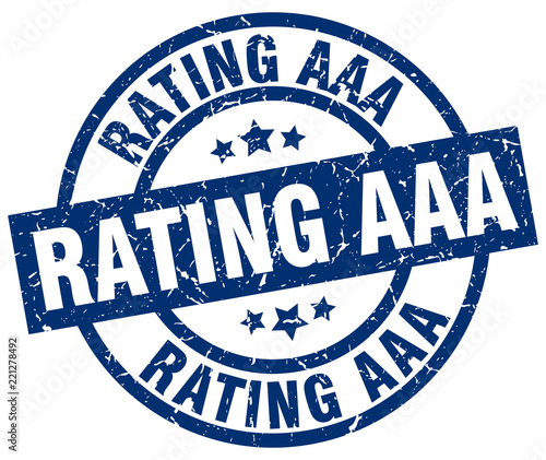 rating aaa blue round grunge stamp