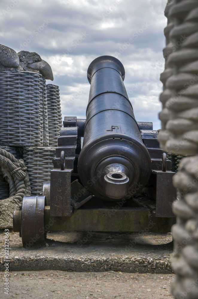 old cannon on a gun carriage old cannon on a gun carriage