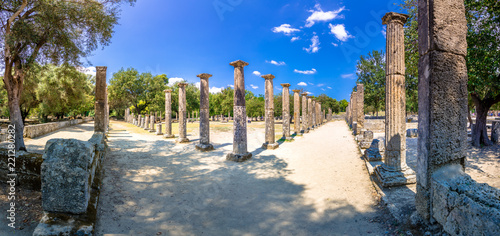 The ruins of ancient Olympia, Greece. Here takes place the touch of olympic flame. photo