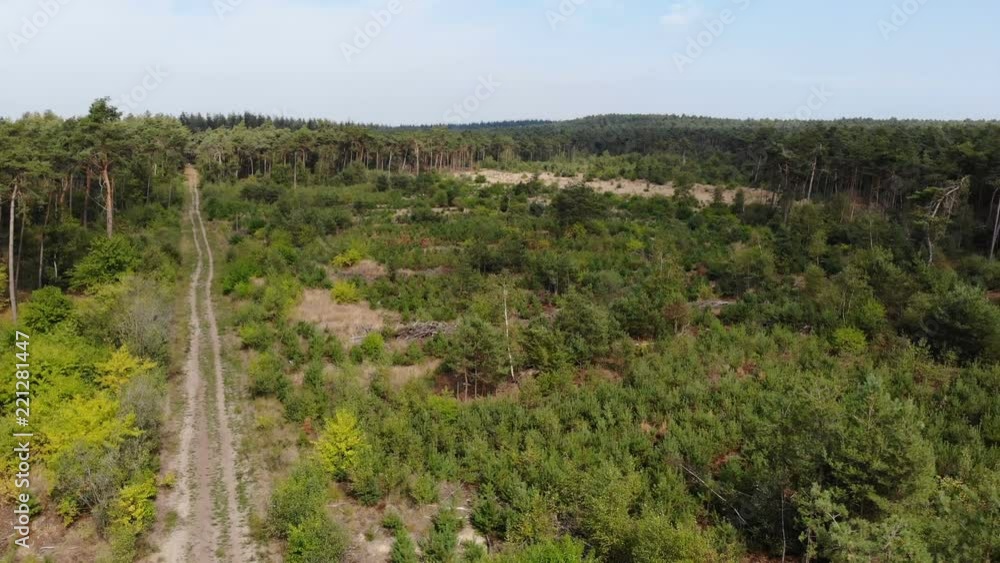 Aerial drone shot of Dutch landscape at sunny day Aerial drone shot of Dutch landscape at sunny day