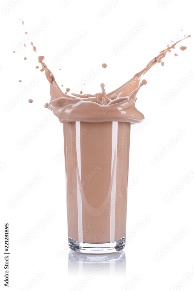 Kakao Schoko Schokoladen Milch Splash Spritzer spritzen Glas freigestellt  Freisteller isoliert Stock Photo | Adobe Stock