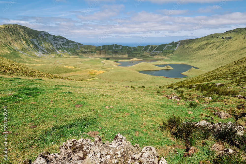Big crater with lagoons - Azores Islands Big crater with lagoons - Azores Islands
