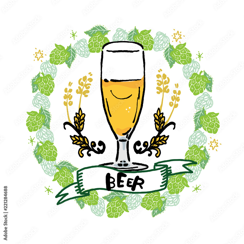 ビール ホップ フレーム イラスト Stock ベクター Adobe Stock ビール ホップ フレーム イラスト Stock ベクター Adobe Stock