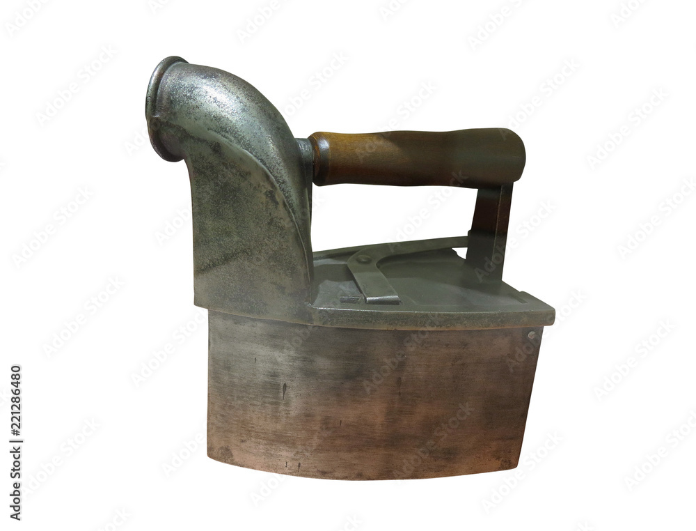 Antique old rusty smoothing iron isolated on white Antique old rusty smoothing iron isolated on white