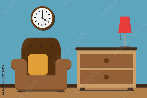 Salón clásico con muebles antiguos. 
