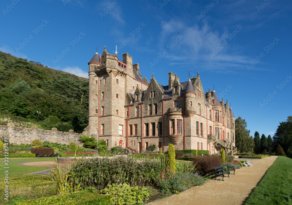 Belfast castle. Tourist attraction on the slopes of Cavehill Country Park in Belfast, Northern Ireland