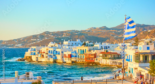 Mykonos town with and Little Venice district