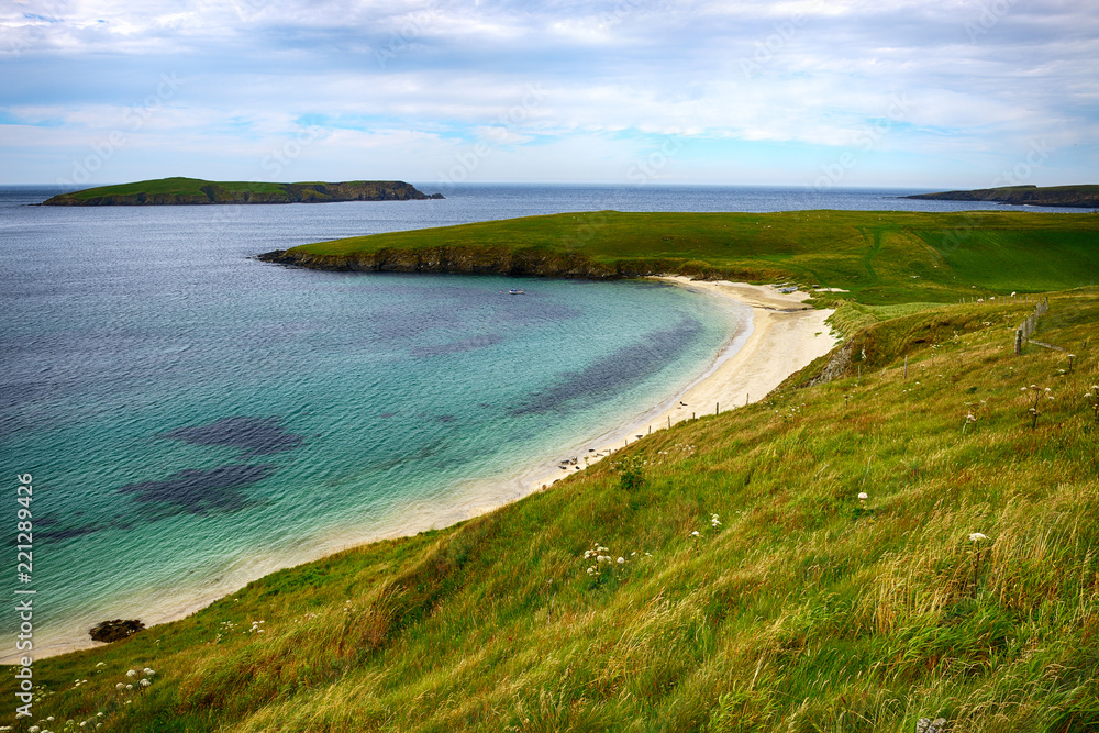 Shetland Islands. Beautiful view of St Ninian's Beach. Shetland Islands. Beautiful view of St Ninian's Beach.