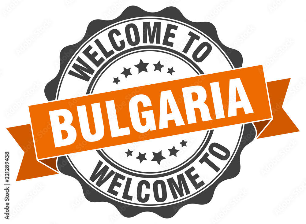 Fototapeta premium Bulgaria round ribbon seal