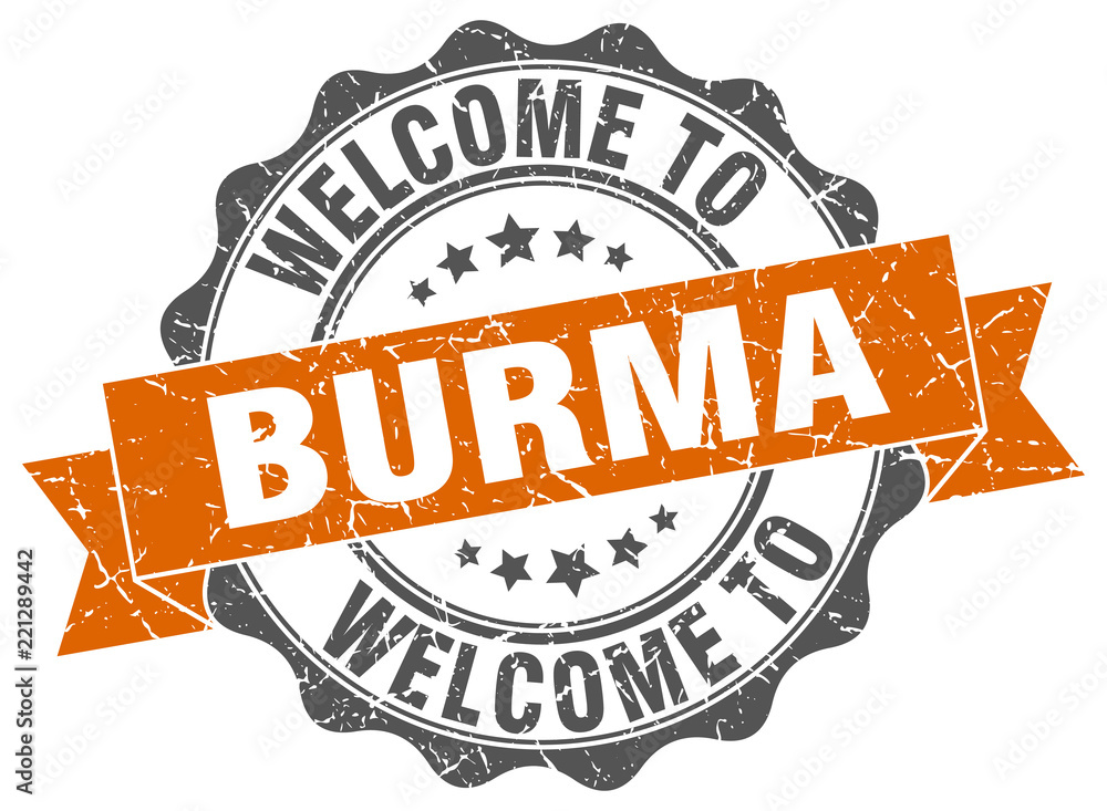 Fototapeta premium Burma round ribbon seal