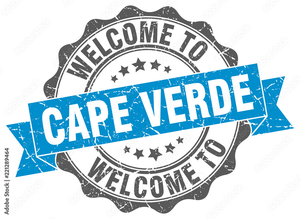 Obraz premium Cape Verde round ribbon seal