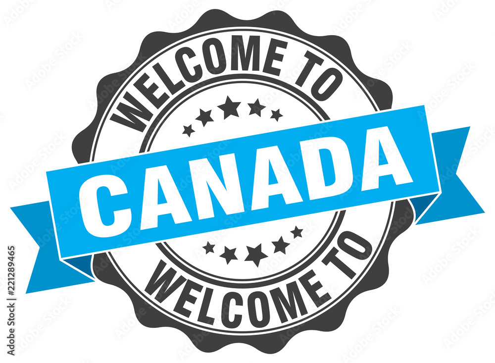 Fototapeta premium Canada round ribbon seal