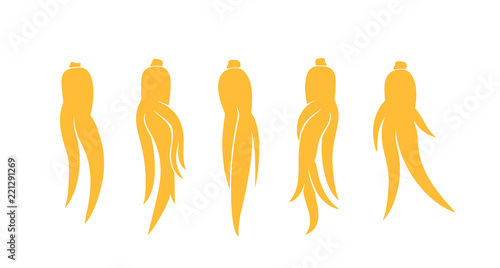 Ginseng logo. Isolated ginseng on white background