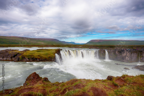 the Icelandic waterfall called  Godafoss 