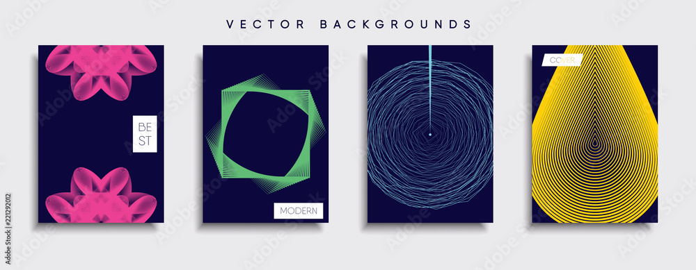 Vector cover designs. Future Poster template. Smartphone modern background set.