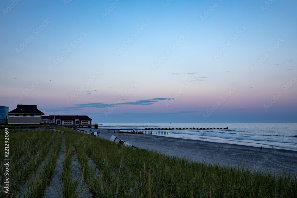 Sunset at the Atlantic City beach