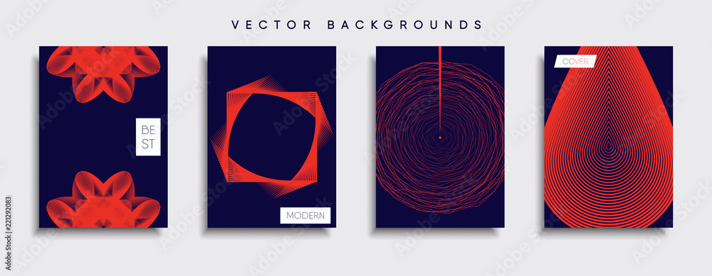 Vector cover designs. Future Poster template. Smartphone modern background set.