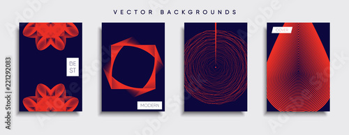 Obraz na płótnie Vector cover designs. Future Poster template. Smartphone modern background set. w salonie