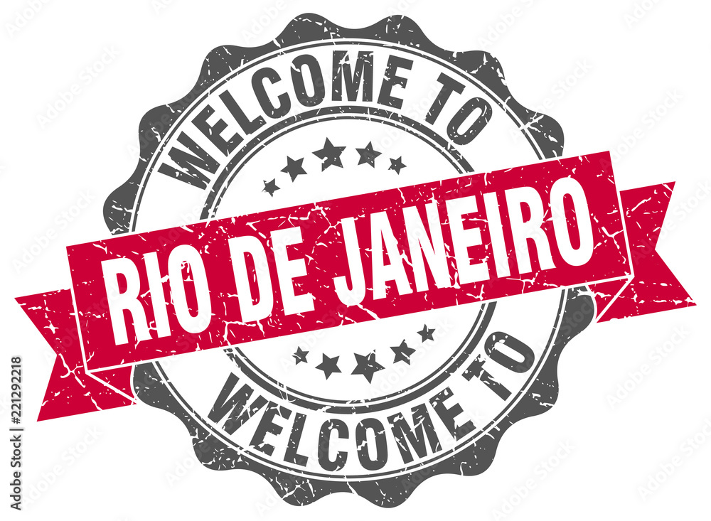 Obraz premium Rio De Janeiro round ribbon seal