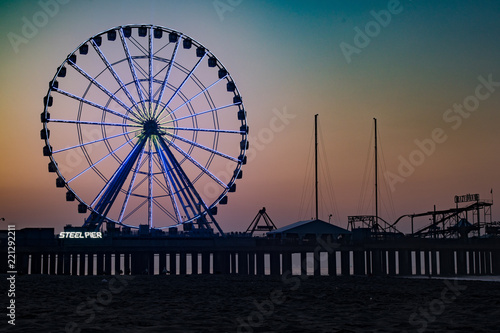 Atlantic City ferris wheel sunrise silhouette photo