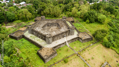 Aerial view of Banda Neira in Indonesia photo