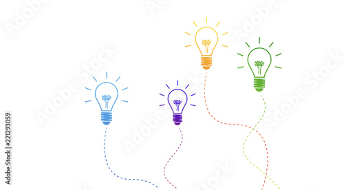 lampadina, idea, colori, creatività, idee