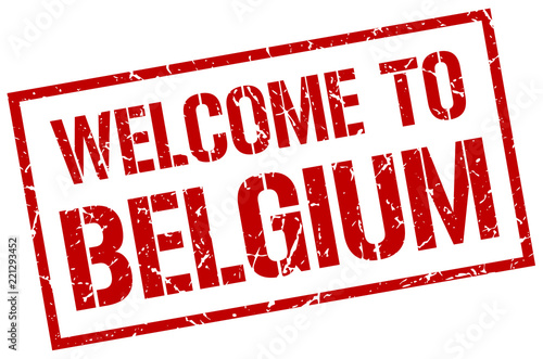 welcome to Belgium stamp