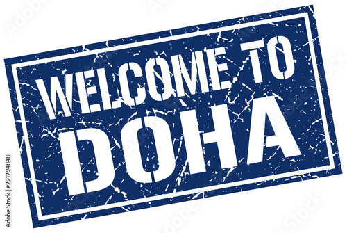 welcome to Doha stamp
