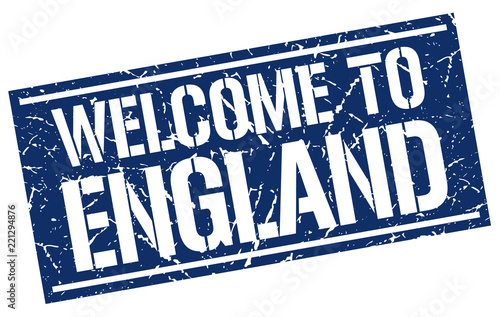 welcome to England stamp