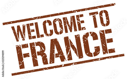 welcome to France stamp