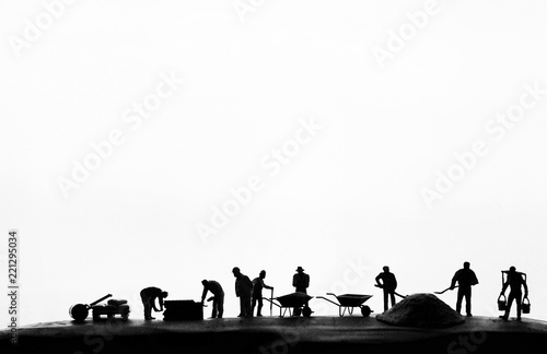silhouette  worker  construction  site home building