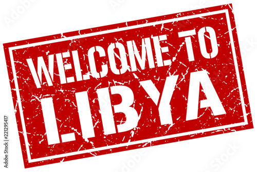 welcome to Libya stamp
