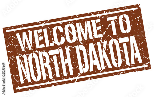 welcome to North Dakota stamp