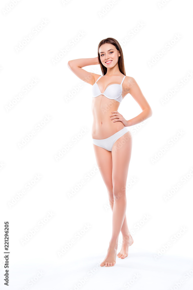 Vertical fullsize length portrait of stunning graceful gentle gi Vertical fullsize length portrait of stunning graceful gentle gi