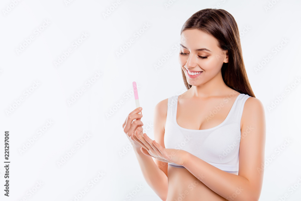 Portrait with copyspace of attractive pretty woman doing manicur Portrait with copyspace of attractive pretty woman doing manicur