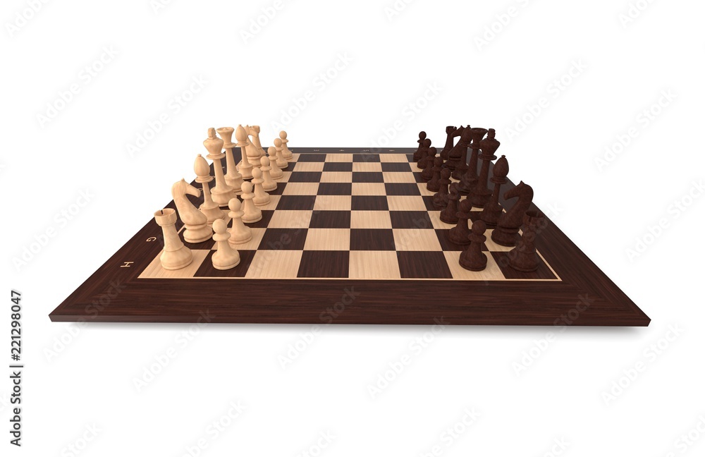 Chess business concept, leader & success, 3d illustration Chess business concept, leader & success, 3d illustration