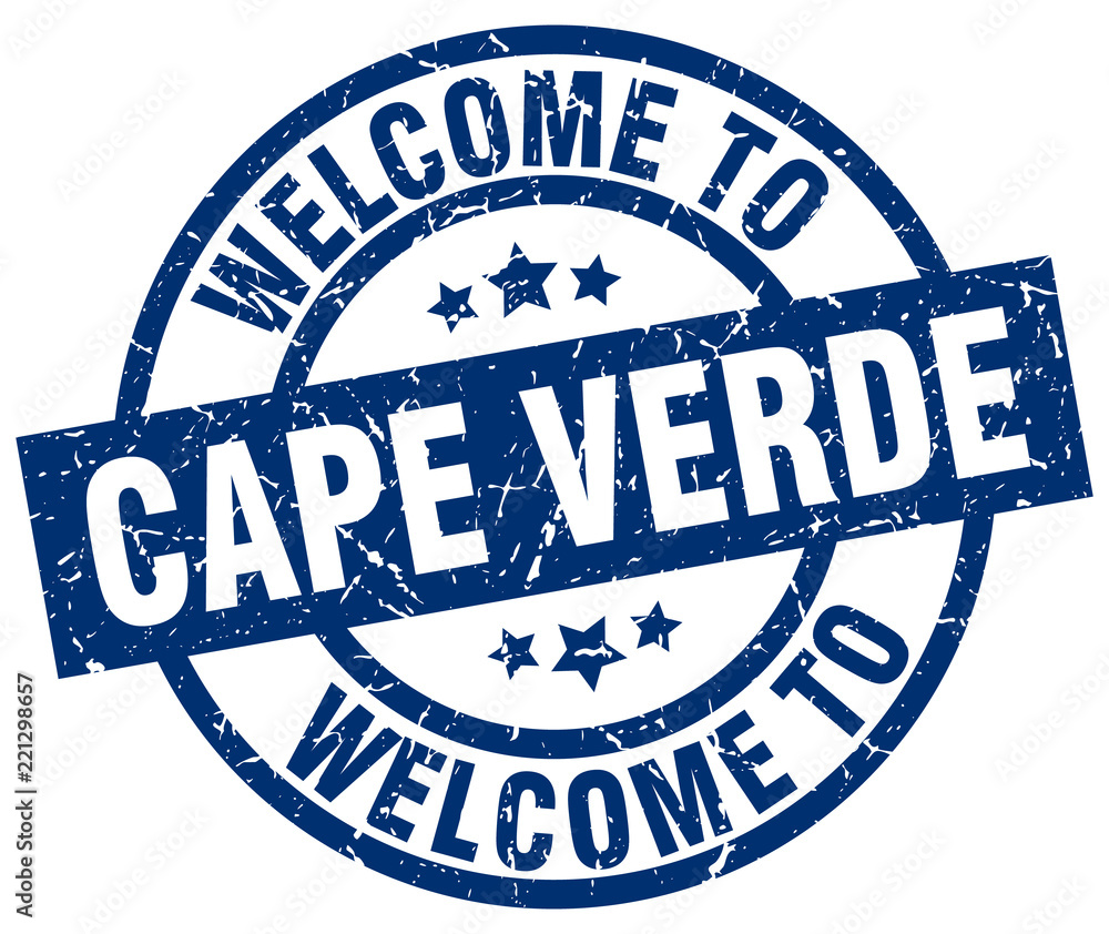 welcome to Cape Verde blue stamp welcome to Cape Verde blue stamp