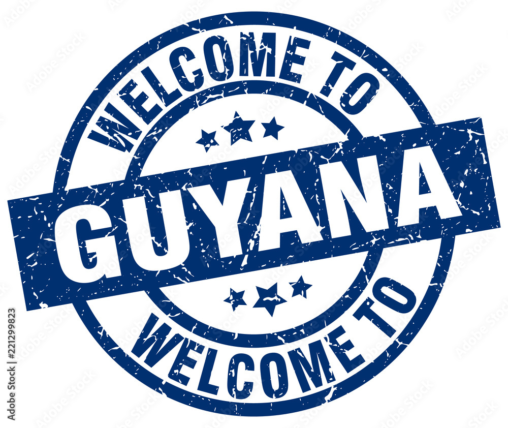 welcome to Guyana blue stamp