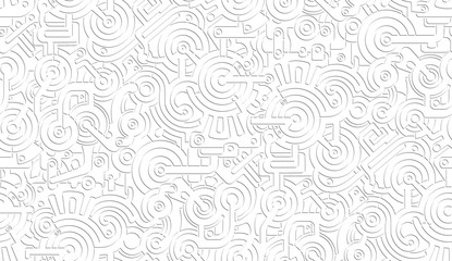 Stickers Industriële stijl patronen Steampunk tandwielen patroon wit grijs  © guliveris