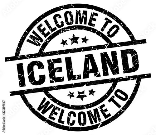 welcome to Iceland black stamp