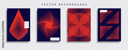 Obraz na płótnie Vector cover designs. Future Poster template. Smartphone modern background set. w salonie
