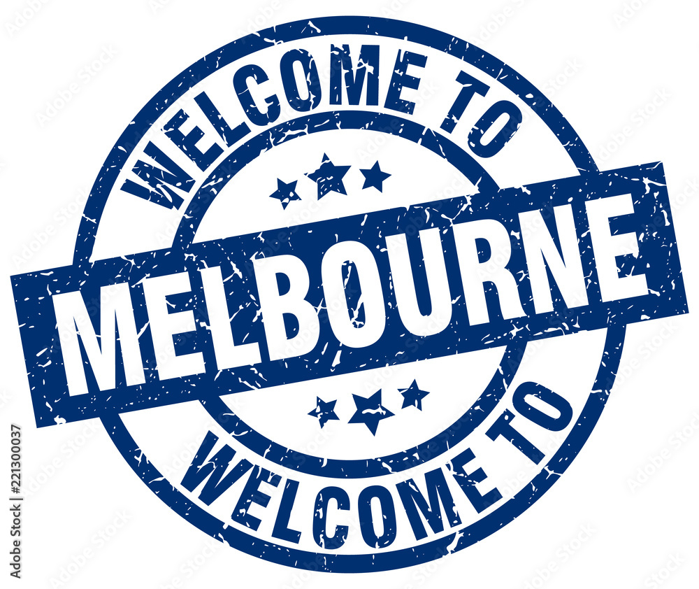 welcome to Melbourne blue stamp welcome to Melbourne blue stamp