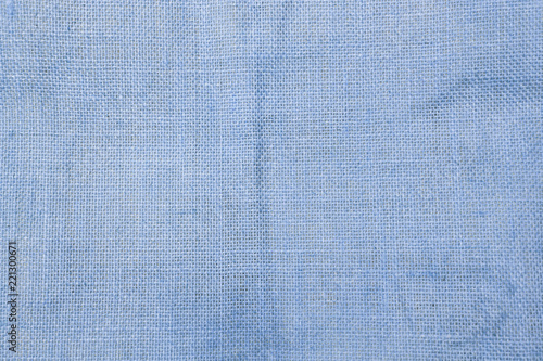 Blue jute texture background, hessian fabric pattern, fiber texture background