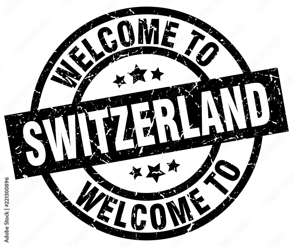 welcome to Switzerland black stamp welcome to Switzerland black stamp