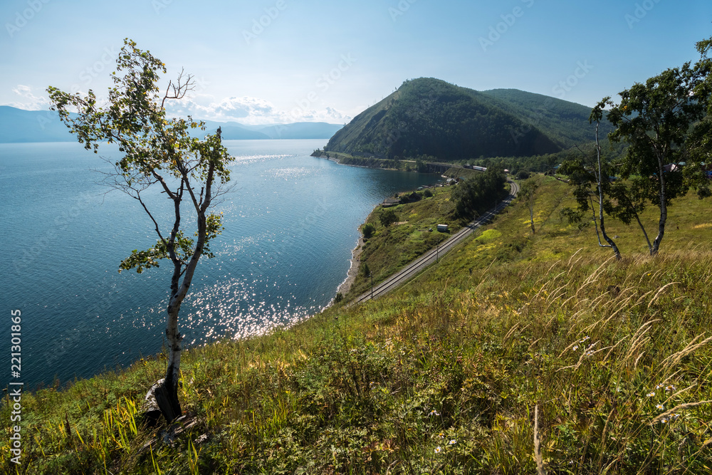 View from the height of the Circum-Baikal Railway