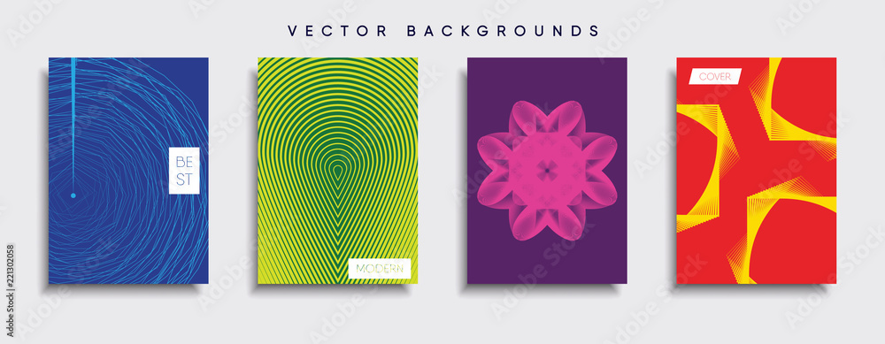 Vector cover designs. Future Poster template. Smartphone modern background set.