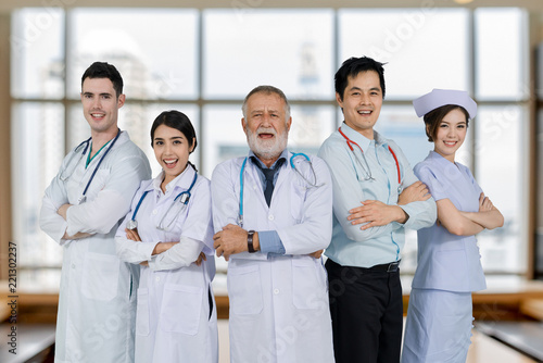 Portrait of medial teamwork in hospital photo