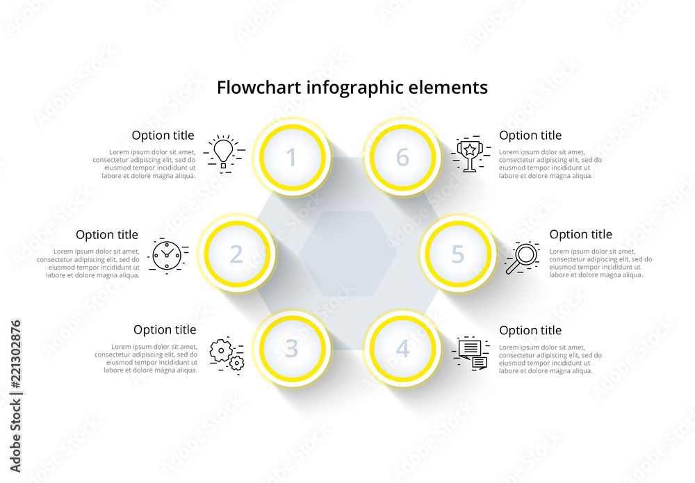 Six Step Infographic Layout Stock Template | Adobe Stock
