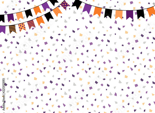 Cute vector background with party bunting flags for  Halloween graphic design